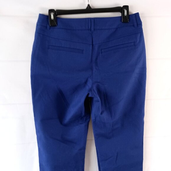 Chico’s So Slimming Pants S/4 Blue Cuffed Ankle Flat Front Stretch Size 0 - Picture 3 of 7